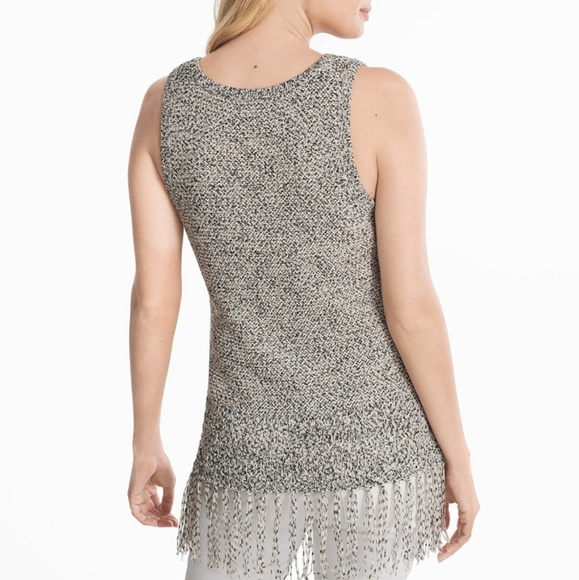 WHBM MARLED FRINGE SLEEVELESS SWEATER - Picture 5 of 8